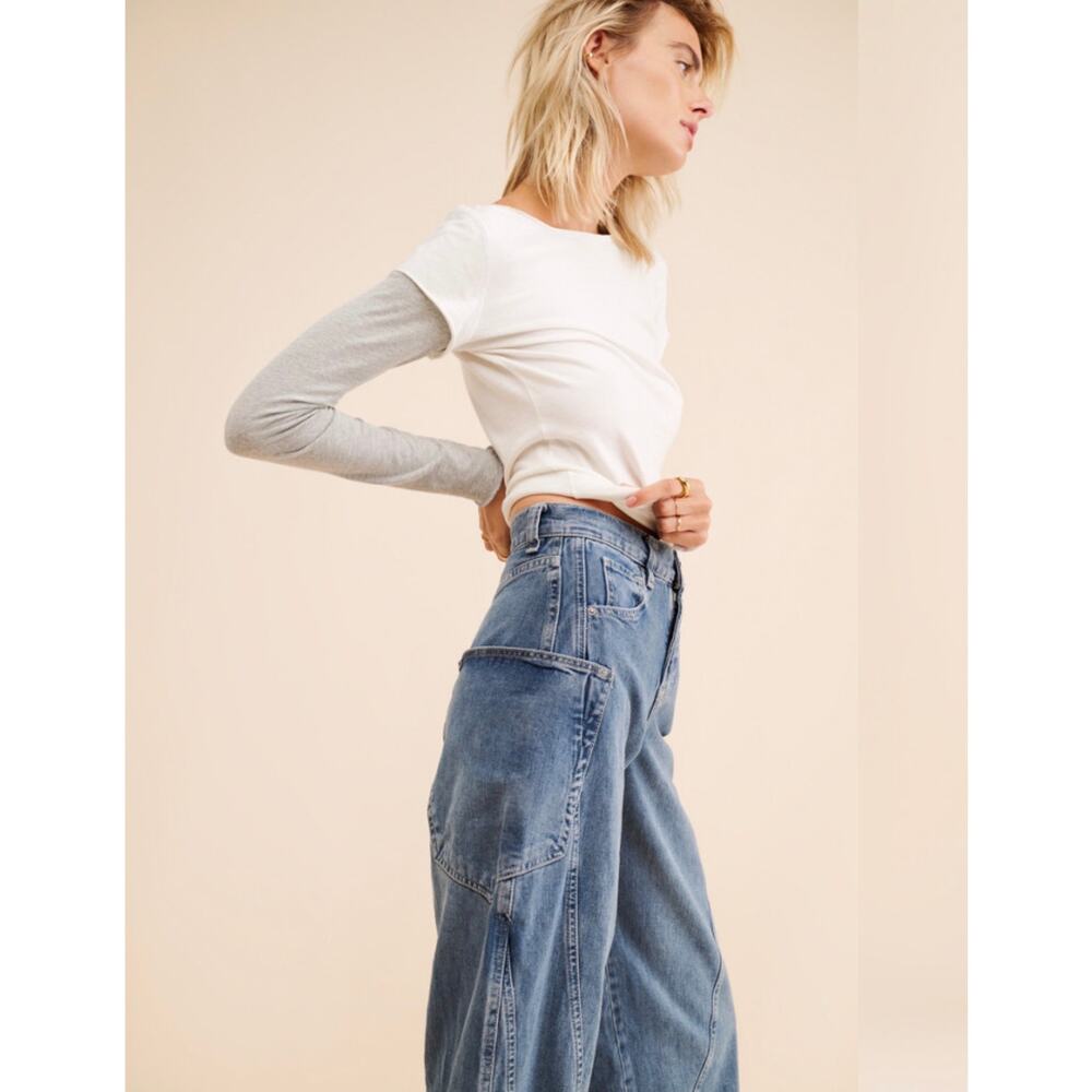 Free People We The Free Sugar & Spice Barrel Jeans | Size 28 - Picture 2 of 11